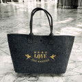 毛氈提袋(黑色)-Love