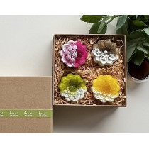 手工皂禮盒：4入石宴吉祥-柚子皂、柚子茶皂、柚子玫瑰皂、柚子蜂蜜皂
